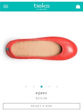 Tieks Poppy Red Leather Ballet Flat
